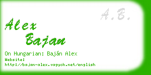 alex bajan business card