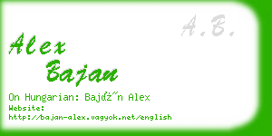 alex bajan business card